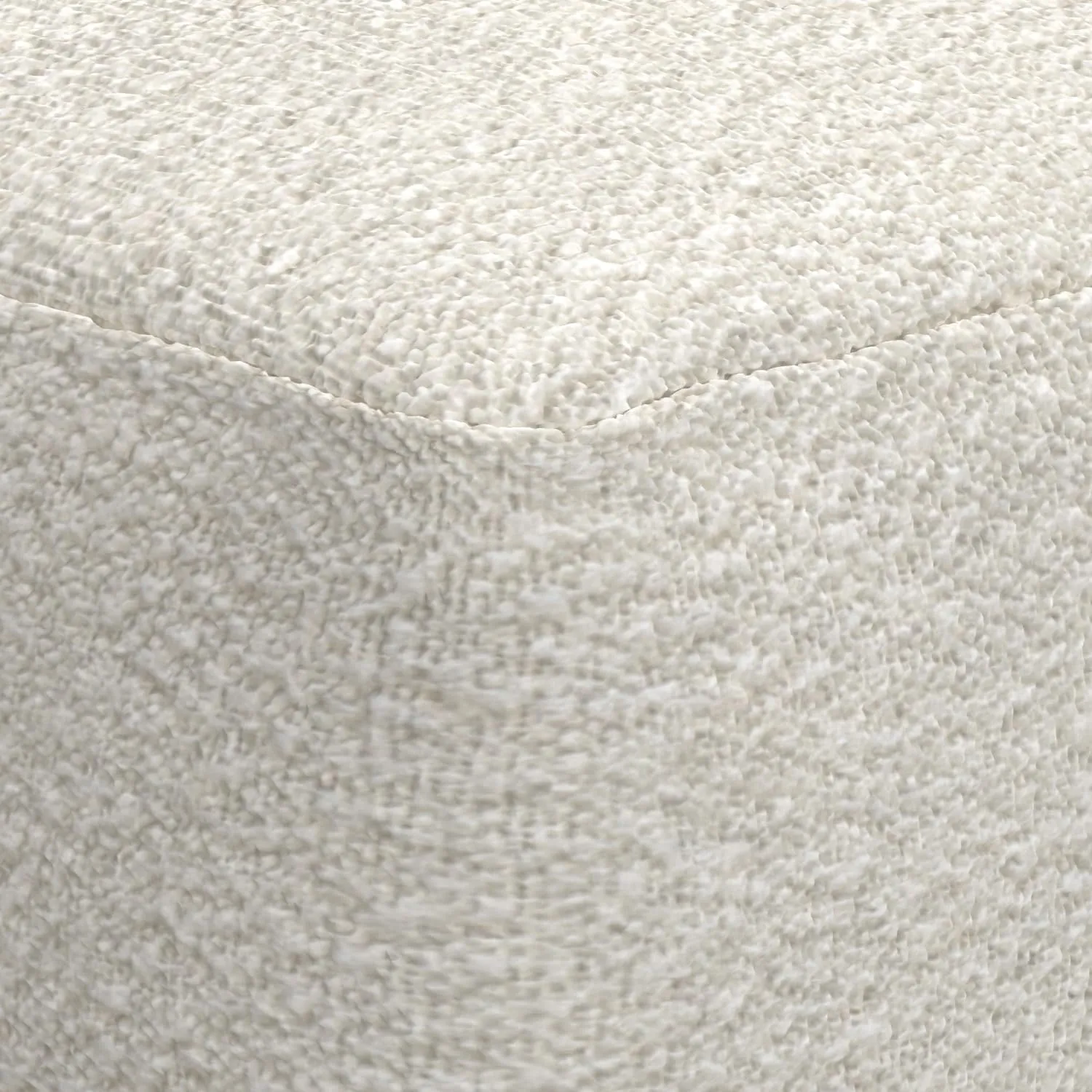 SIMPLIHOME Chantal 24-inch Wide Square Boucle Pouf in Ivory, Handcrafted Contemporary-Style Wool Ottoman, Cushioned Seat, or Footrest for Living Room, Assembled