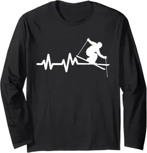 Ski Heartbeat Skiing Skier Long Sleeve T-Shirt