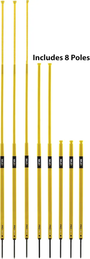 SKLZ Pro Training Telescoping Agility Poles for Soccer Drills and Training (Set of 8),Yellow