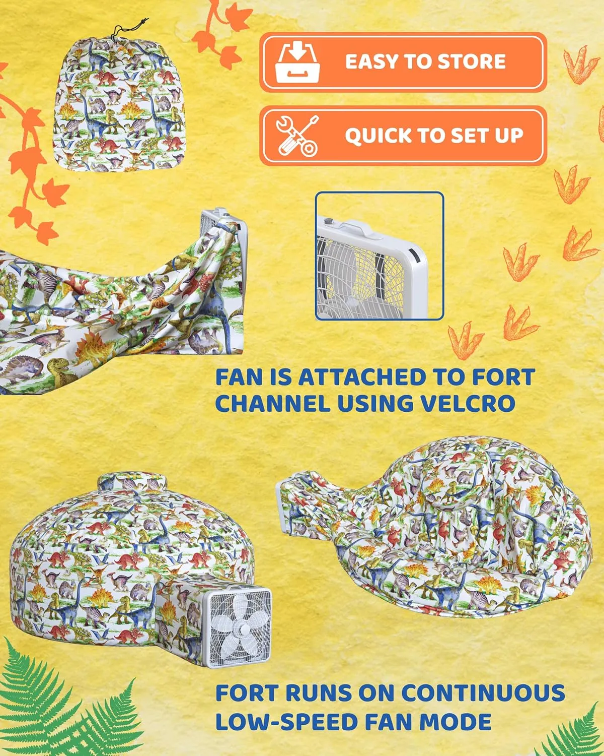 Skywin-Air Tent for Kids, Inflatable Tent for Kids, Playhouse with Door - 77x50 Inches Blow Up, Sets Up and Stores Away in Seconds (Fan NOT Included) (Space Style with Door) (Dino)