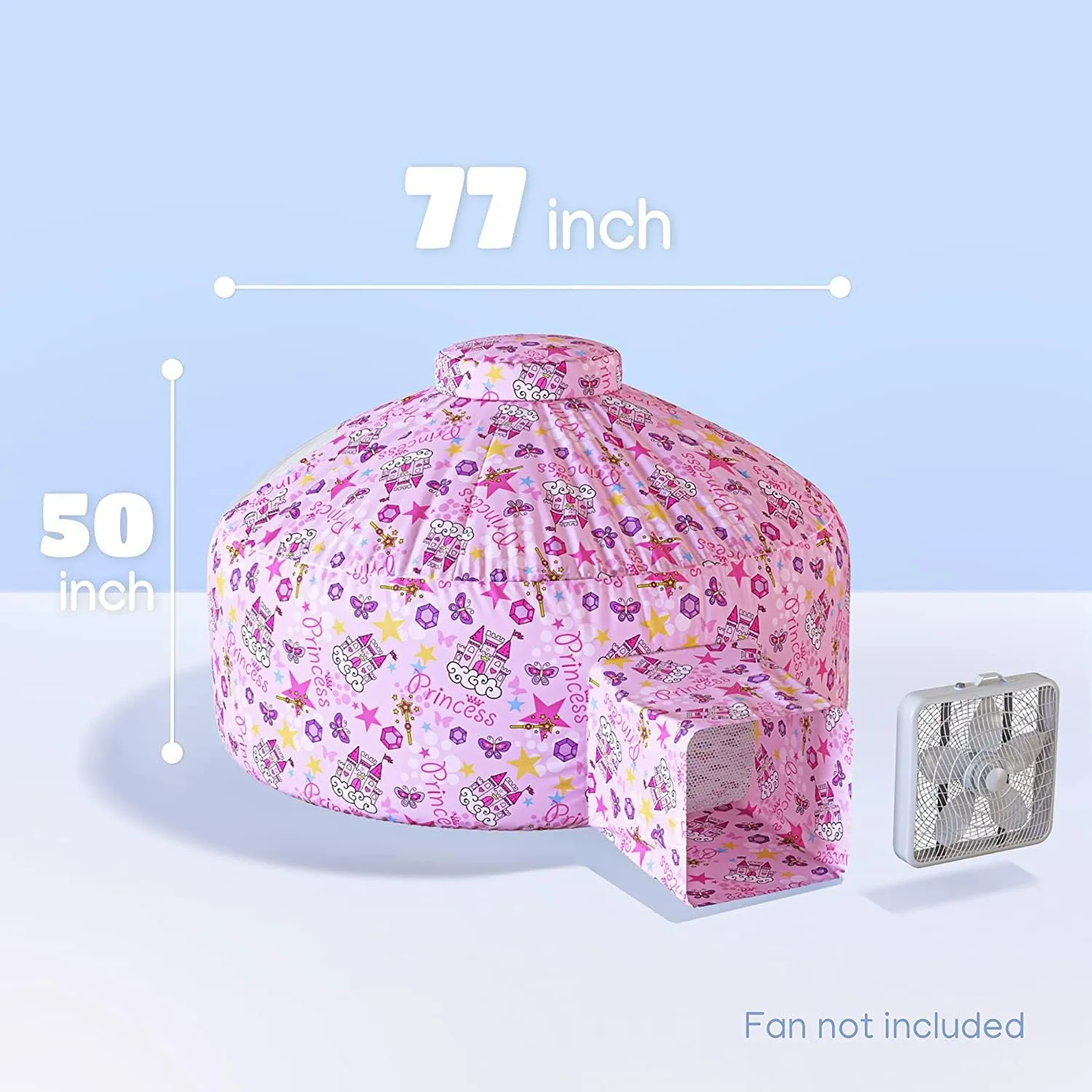 Skywin Air Tent Fort Playhouse for Kids (Princess) - Improved Inflatable Kids Fort Sets Up and Stores Away in Seconds (Fan NOT Included)