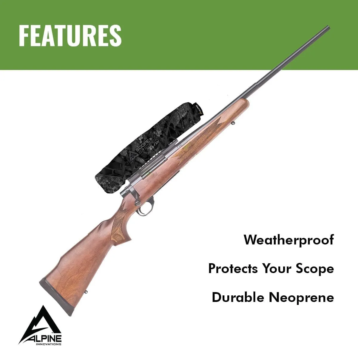 Slicker NX and NX2 Hunting Rifle Scope Cover | Sizes: Medium fits 12"- 17", Large fits 14"- 20"