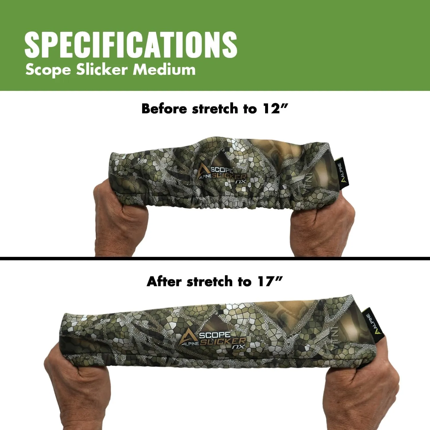 Slicker NX and NX2 Hunting Rifle Scope Cover | Sizes: Medium fits 12"- 17", Large fits 14"- 20"