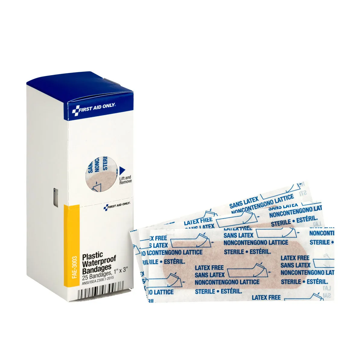 SmartCompliance Refill 1" x 3" Adhesive Plastic Waterproof Bandages, 25 Per Box
