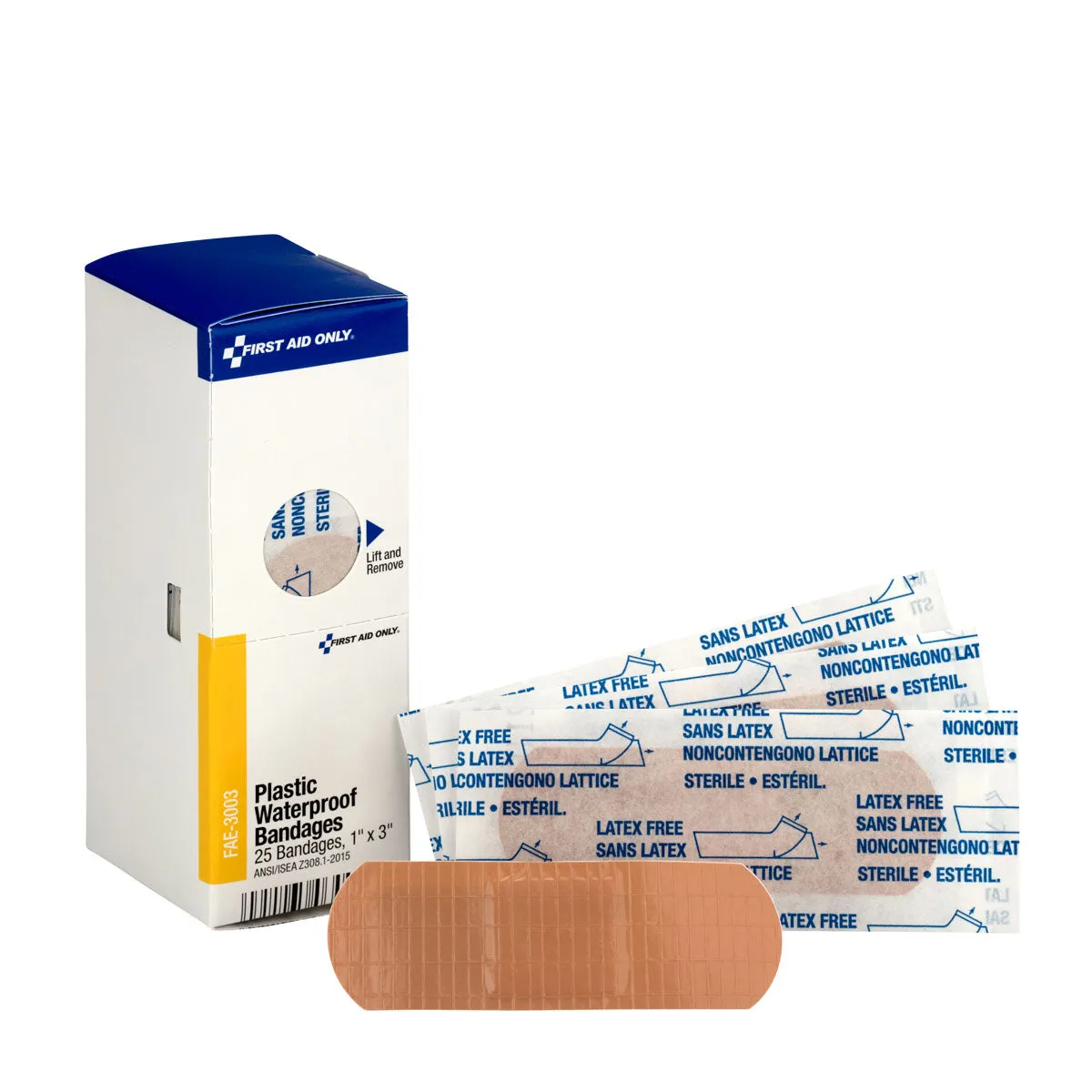SmartCompliance Refill 1" x 3" Adhesive Plastic Waterproof Bandages, 25 Per Box