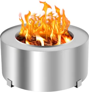 Smokeless Fire Pits Outdoor 28.5 Inch Stainless Steel Stove Bonfire Wood Burning Firepit for Picnic Camping Backyard