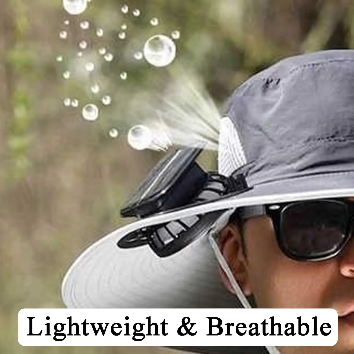 Solar Fan Hat Outdoor, Wide Brim Sun Hat with 2 Solar Fans Solar Powered, 2025 UPF 50  Bucket Sun Hat for Men Women