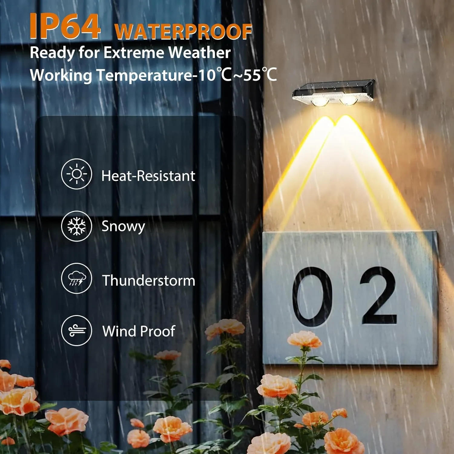 Solar Fence Lights Outdoor-3000/4000/6000K 3 Mode,IP65 Waterproof Solar Powered Lights Outdoor for Backyard/Patio/Fence/Wall/Deck/Step/Porch/Railings/Pool (8pack)