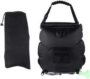 Solar Heated Shower Bag,20L/5 Gallon Outdoor Portable Shower Bag,Hot Water Temperature 120 Degrees Fahrenheit,with Removable Hose and Spout On/Off,for Camping Hiking Climbing Cycling Truck (Black)