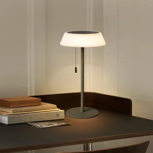 Solar LED Outdoor Table Lamp Waterproof, 3 Level Dimmable Desk Night Light, Portable Cordless USB Rechargeable, for Home/Deck/Patio/Garden (Khaki)