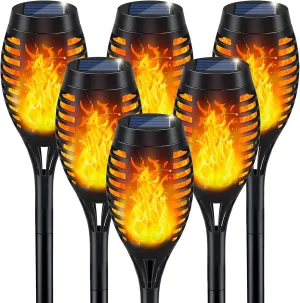 Solar Lights Outdoor, Solar Torch Light with Flickering Flame for Garden Decor, 20.5'' Small Size Solar Powered Garden Lights, Waterproof Flame Torches for Outside Patio Pathway Yard Decorations