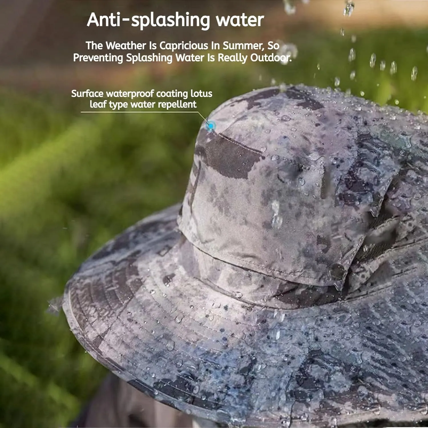 Solar Powered Fan Hat, Adjustable Outdoor Cooling Hat for Men, Wide Brim Sunproof and Waterproof Fishing Hat
