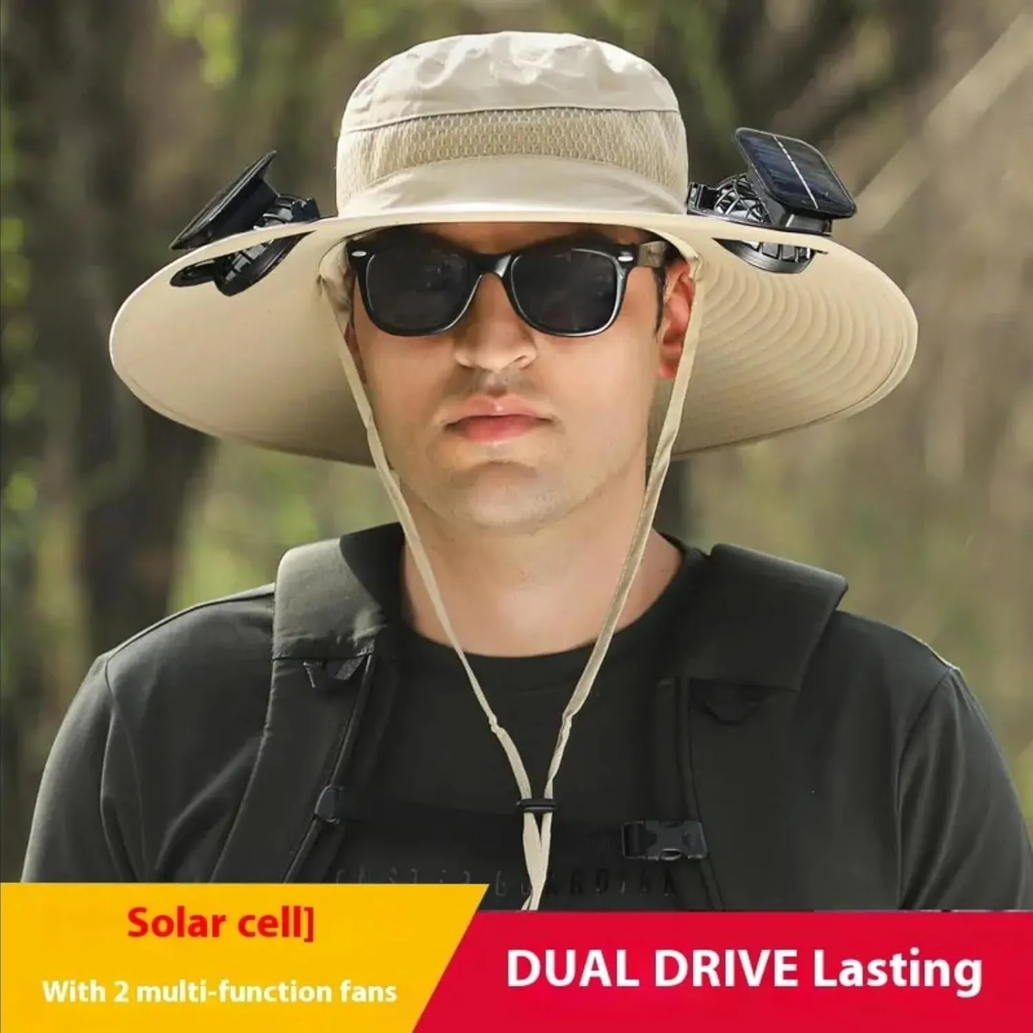 Solar Powered Fan Hat for Fishing Hat – UPF 50  Sun Protection, Wide Brim Cooling Hat for Outdoor Enthusiasts