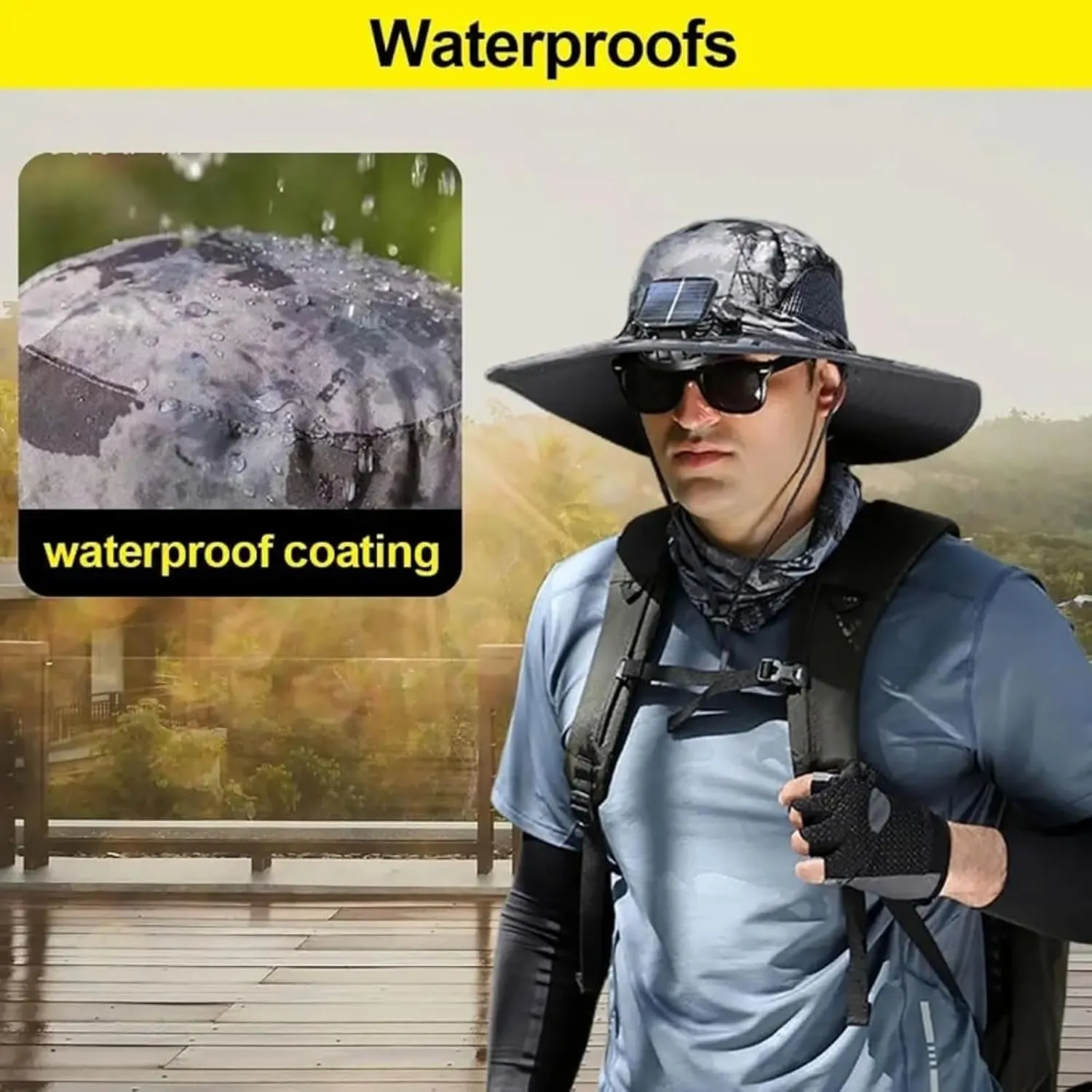 Solar Powered Fan Hat for Fishing Hat – UPF 50  Sun Protection, Wide Brim Cooling Hat for Outdoor Enthusiasts