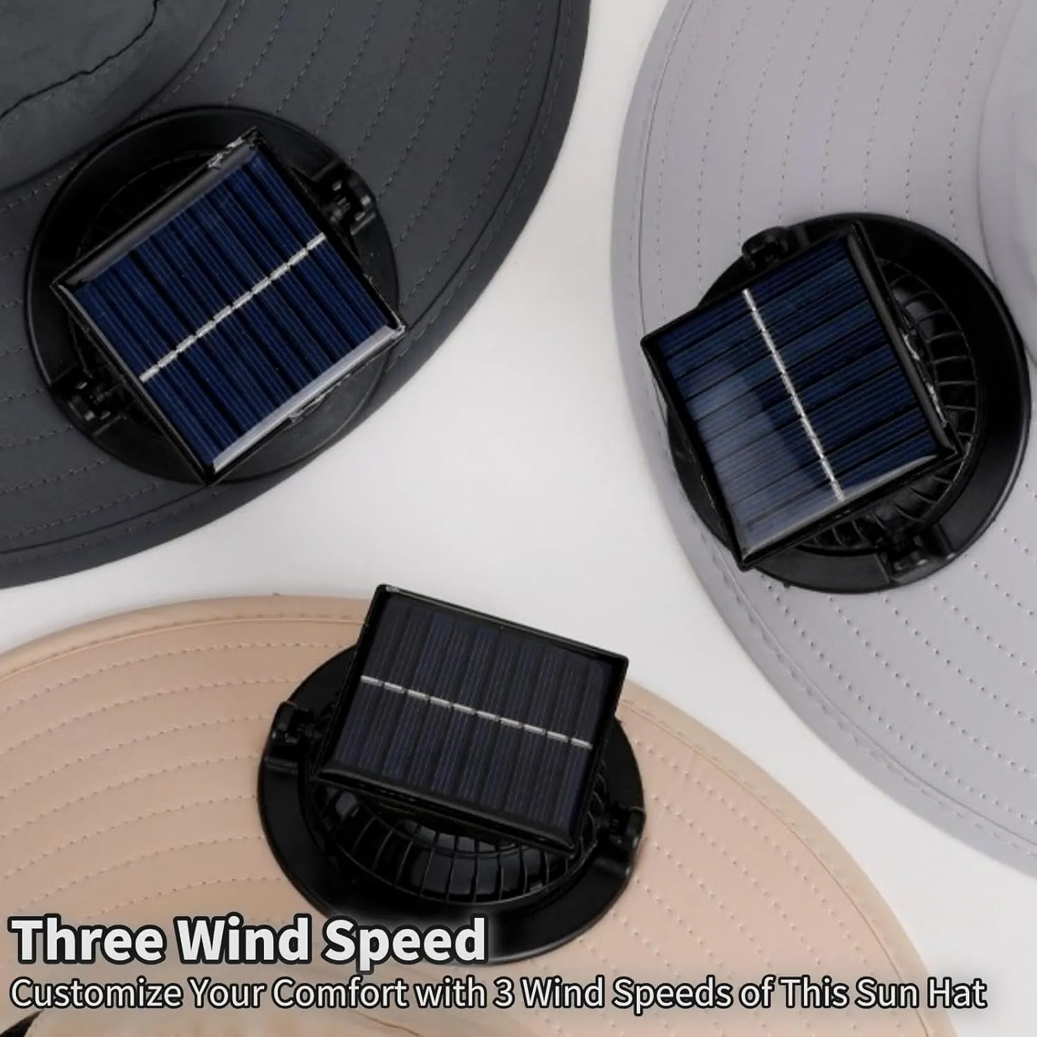 Solar Powered Fan Hat for Men, UPF 50  Wide Brim Sun Fishing Hat with Adjustable Neck Flap & 3-Speed Fans for Hiking, Beach