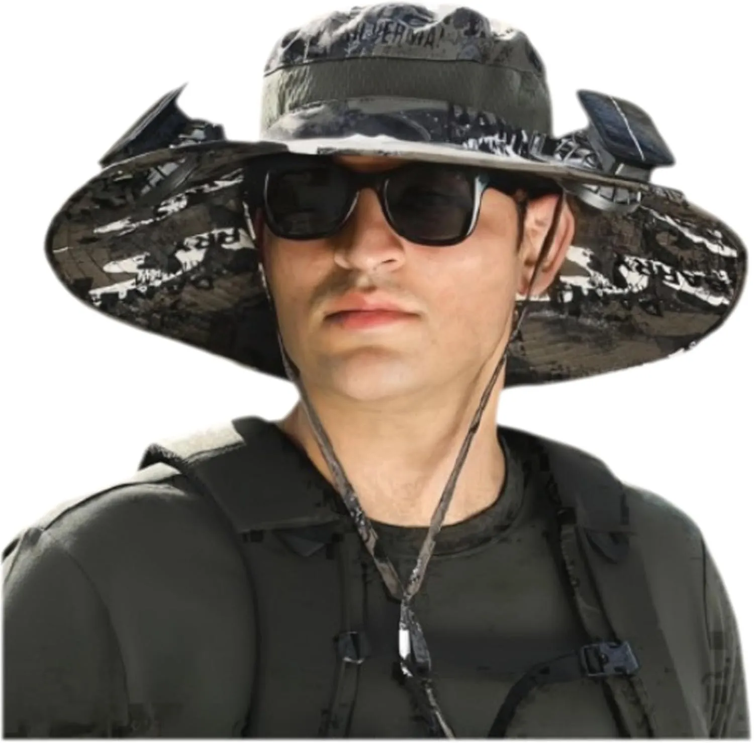 Solar Powered Fan Hat for Men,Wide Brim Solar Fan Hat Outdoor Fishing