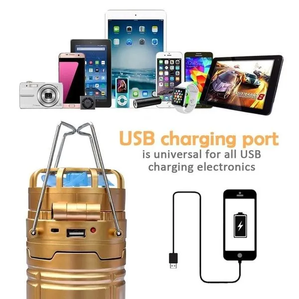 Solar USB Charging Tent Light   Fan