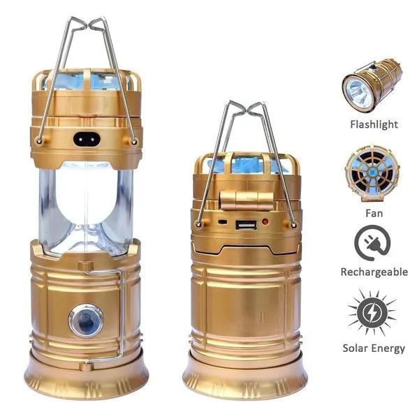Solar USB Charging Tent Light   Fan