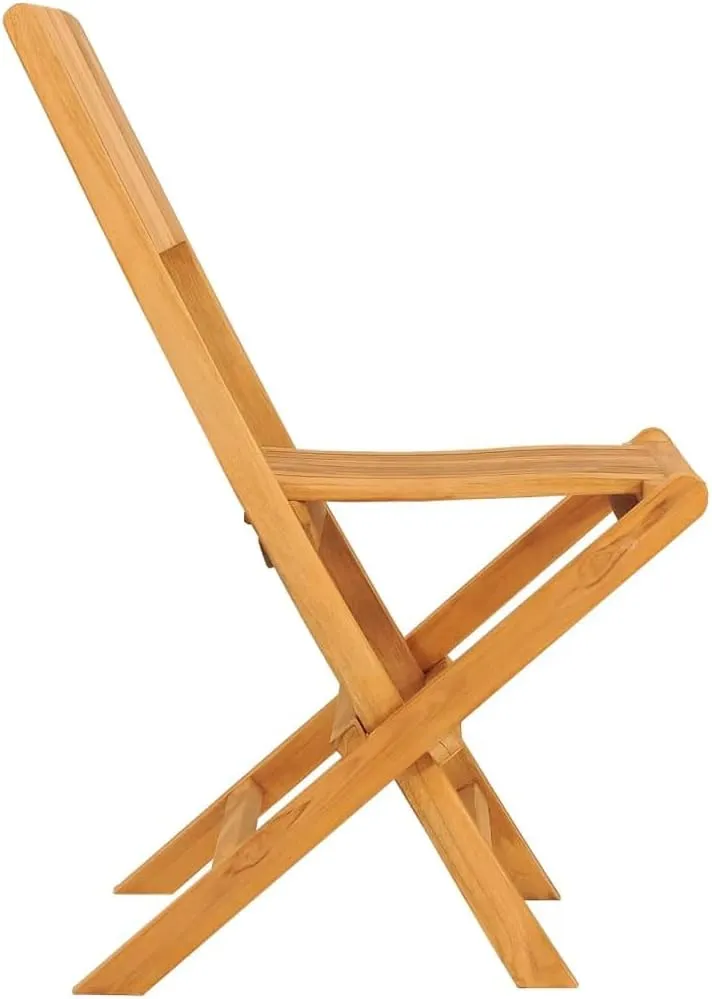 Solid Teak Wood Folding Patio Chairs 2 Pack 18.5"x24"x35.4" Outdoor Furniture Foldable Lounge Seating for Backyard Poolside Camping