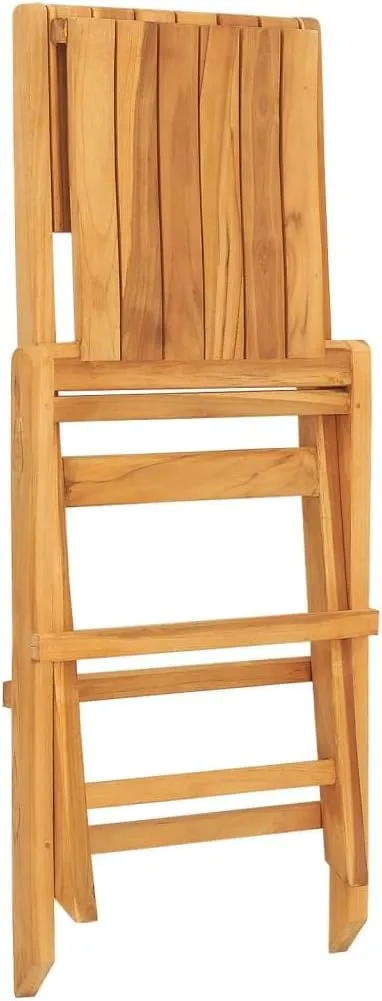 Solid Teak Wood Folding Patio Chairs 2 Pack 18.5"x24"x35.4" Outdoor Furniture Foldable Lounge Seating for Backyard Poolside Camping