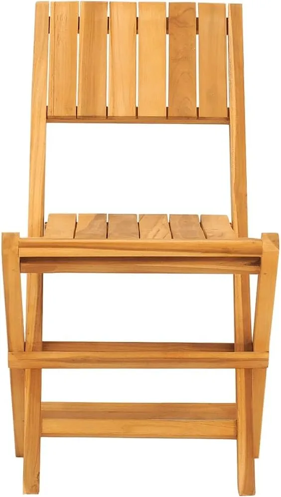 Solid Teak Wood Folding Patio Chairs 2 Pack 18.5"x24"x35.4" Outdoor Furniture Foldable Lounge Seating for Backyard Poolside Camping