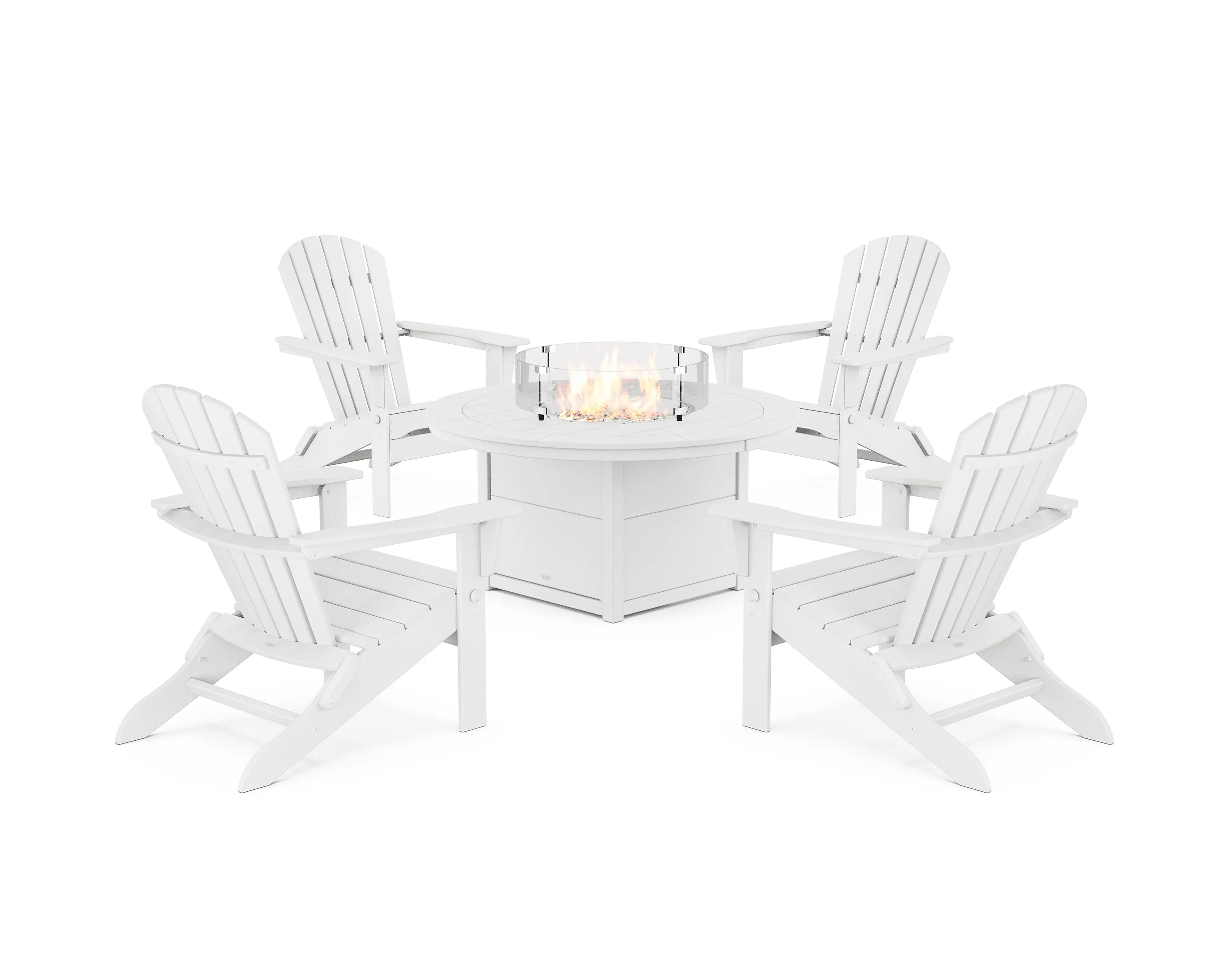 South Beach 5-Piece Folding Adirondack Fire Chat Set