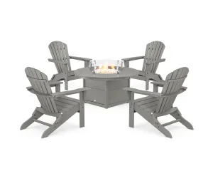 South Beach 5-Piece Folding Adirondack Fire Chat Set