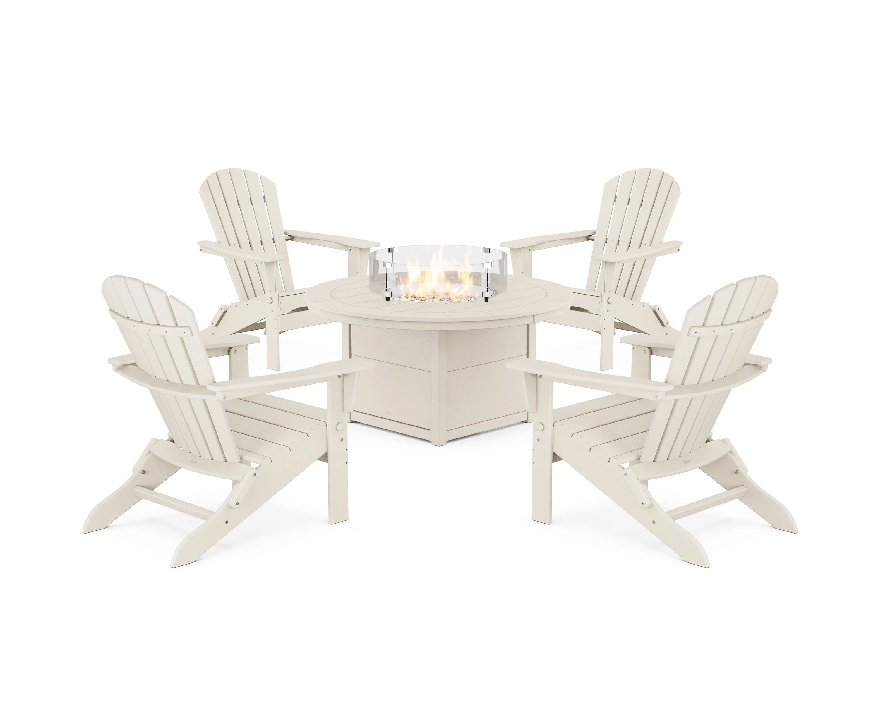 South Beach 5-Piece Folding Adirondack Fire Chat Set