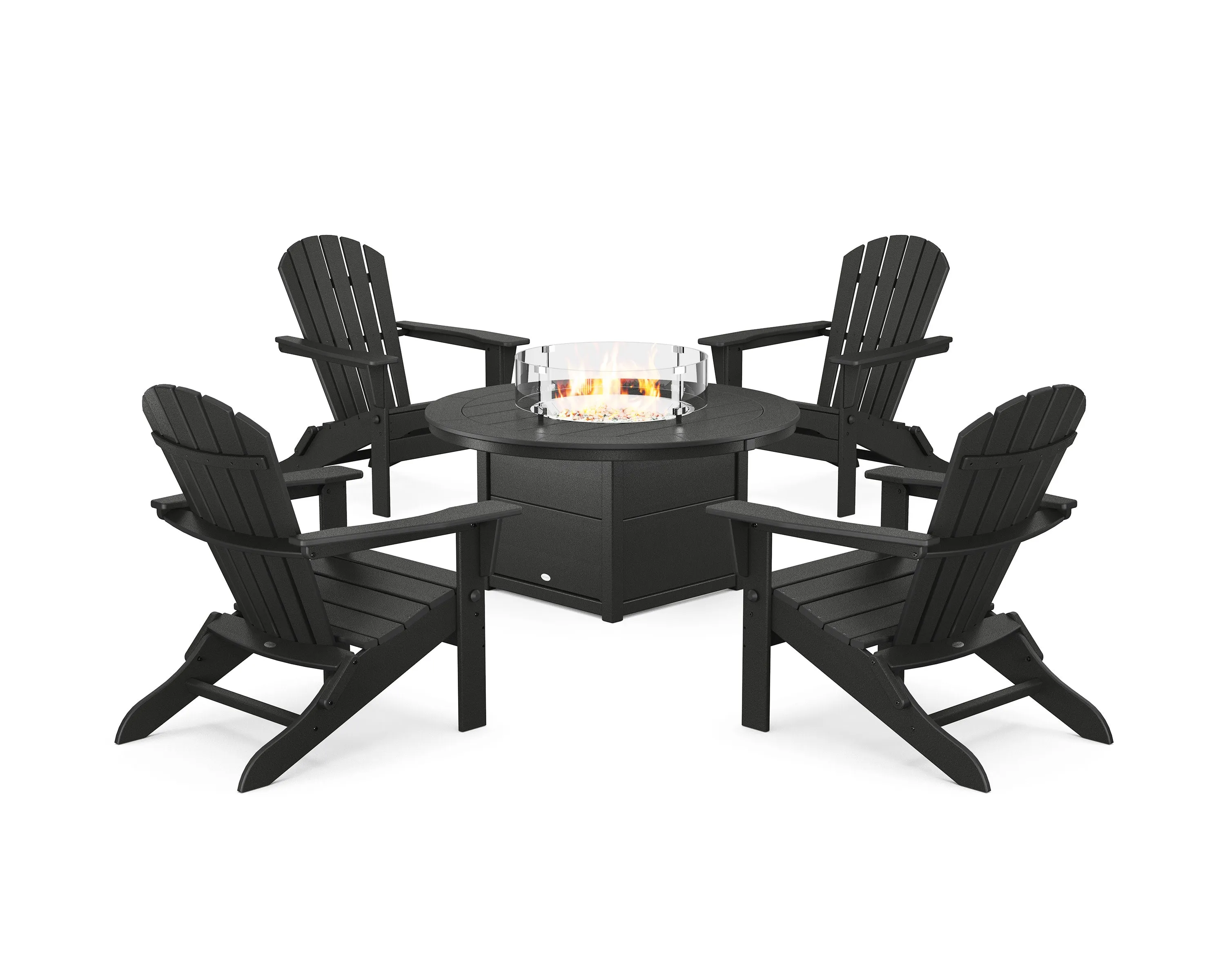 South Beach 5-Piece Folding Adirondack Fire Chat Set