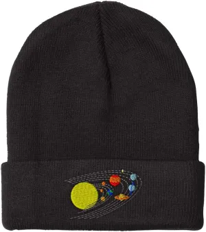 Speedy Pros Beanies for Men Astronomy Orbit Solar System Embroidery Winter Hats for Women Acrylic Skull Cap 1 Size