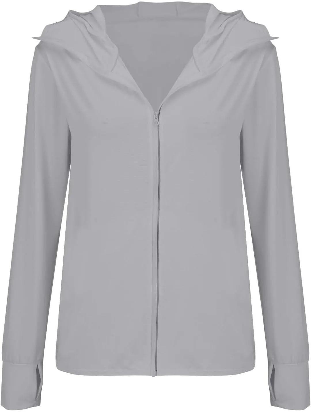 SPF Shirts for Women Long Sleeve UPF 50  Sun Protection Hoodies Jacket Lightweight Full Zip Cooling Rash Guard Pockets