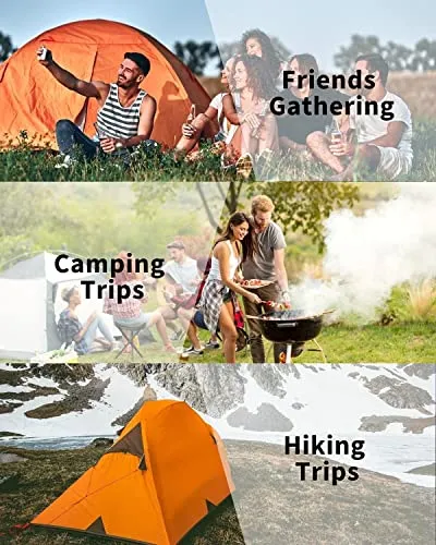 SPORTLIMIT 4 Person Tent with Removable Rain Fly, Waterproof Camping Tents Easy Setup, 3 Mesh Windows with Double Layer for Camp Backpacking Hiking Outdoor for 4 Seasons(Navy)