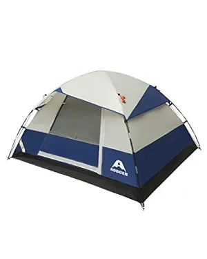 SPORTLIMIT 4 Person Tent with Removable Rain Fly, Waterproof Camping Tents Easy Setup, 3 Mesh Windows with Double Layer for Camp Backpacking Hiking Outdoor for 4 Seasons(Navy)