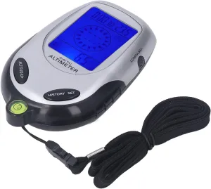 Srliya 6 in 1 Altimeter Barometer Digital Display Multifunctional Thermometer Clock for Outdoor