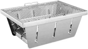 Stainless Steel Folding Grill Outdoor Grill Domestic Small Barbecue (Size : 36cm)