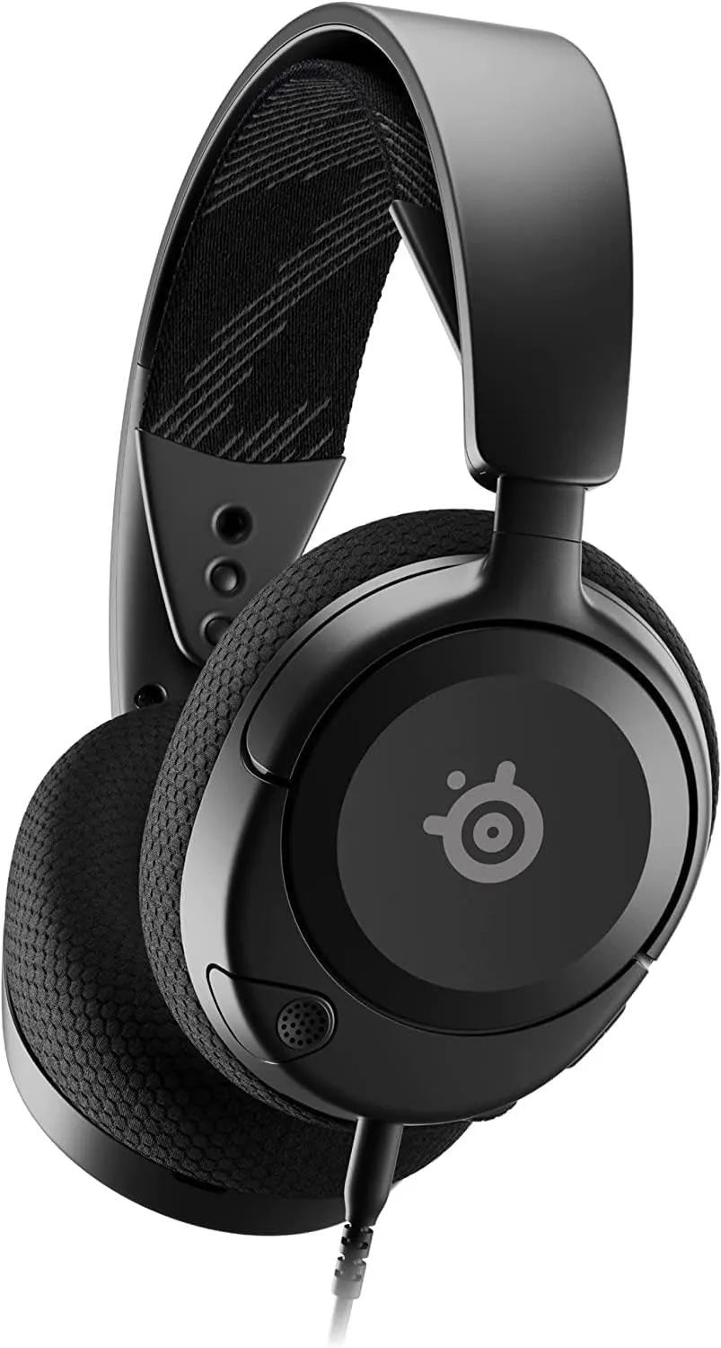 SteelSeries 61606 Arctis Nova 1 Gaming Headphones, Wired, Sealed Type, Compatible with PC, PS5, PS4, Switch, Bi-Directional Microphone, Noise Canceling, Space Audio, Hi-Fi Sound, Adjustable, Black