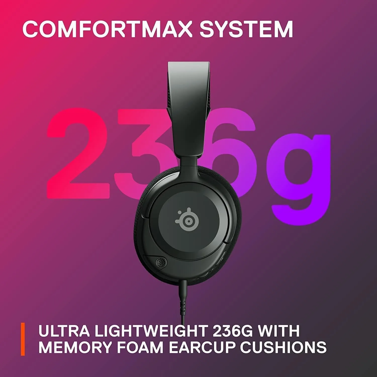 SteelSeries 61606 Arctis Nova 1 Gaming Headphones, Wired, Sealed Type, Compatible with PC, PS5, PS4, Switch, Bi-Directional Microphone, Noise Canceling, Space Audio, Hi-Fi Sound, Adjustable, Black