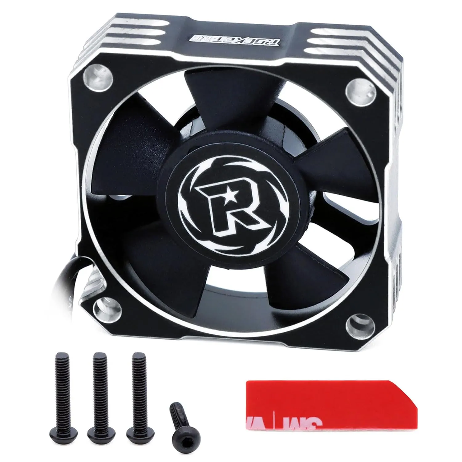 Surpass Hobby 35mm Motor Cooling Fan 21000RPM RC ESC Heatsink Fan for RC Car 1/8 1/10 Scale 36mm Brushless Motor (Black Silver)