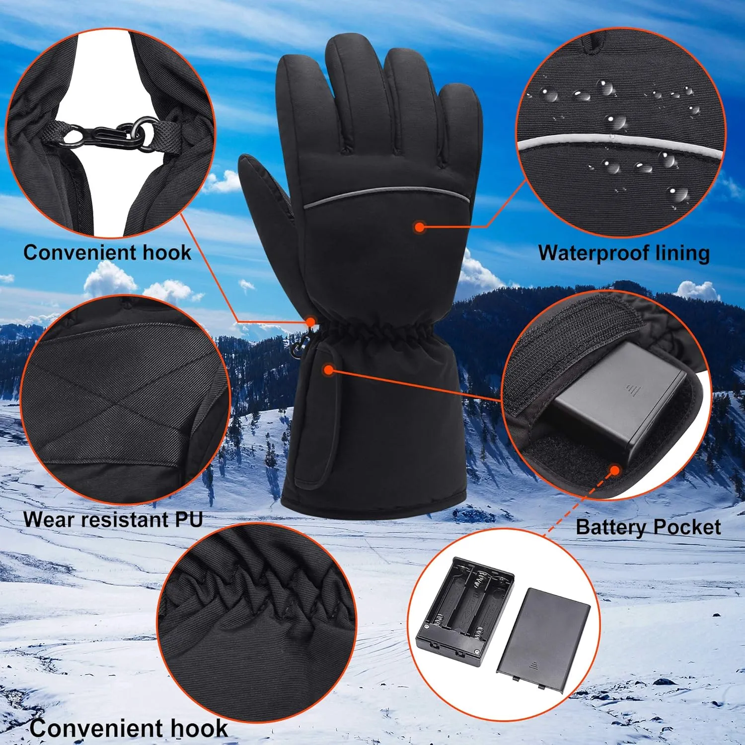 SVPRO Battery Operated Heated Gloves for Men and Women,Electric Hand Warms Gloves Battery Heated Glove Liners for Indoor Outdoor Jobs Hiking Cycling Skiing,Winter Warm Gloves for Hunting