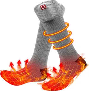 SVPRO Rechargeable Heated Socks for Men Women Electric Battery Operated Heated Socks 3 Heat Settings Warm Winter Socks for Sport Outdoor Indoor Thermal Foot Warmers