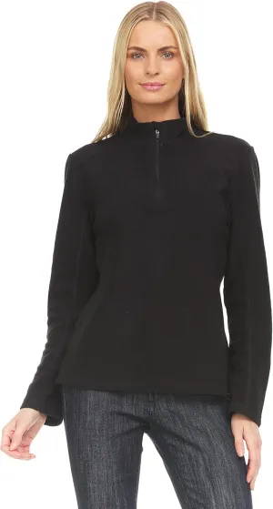 Swiss Alps Womens Quarter Zip Pullover Fleece Stand Collar Long Sleeve Polar Soft Lightweight Sweatshirt Jacket