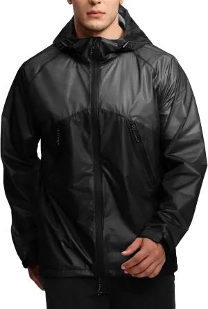 SWISSWELL Mens Lightweight Rain Jackets Raincoat with Hood Waterproof Windbreaker Jackets for Hiking Golf Fishing Running