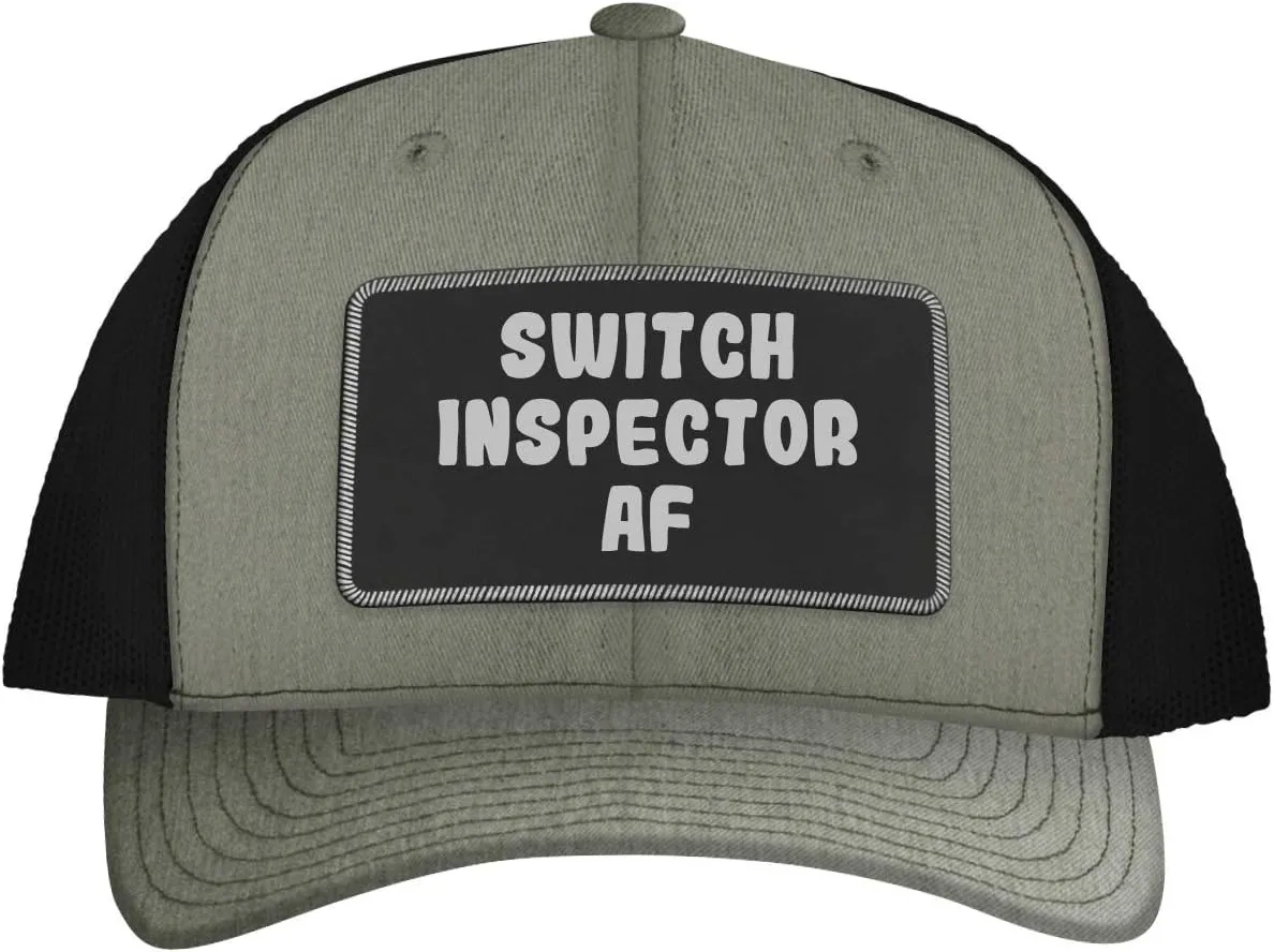 Switch Inspector AF - Leather Black Patch Engraved Trucker Hat