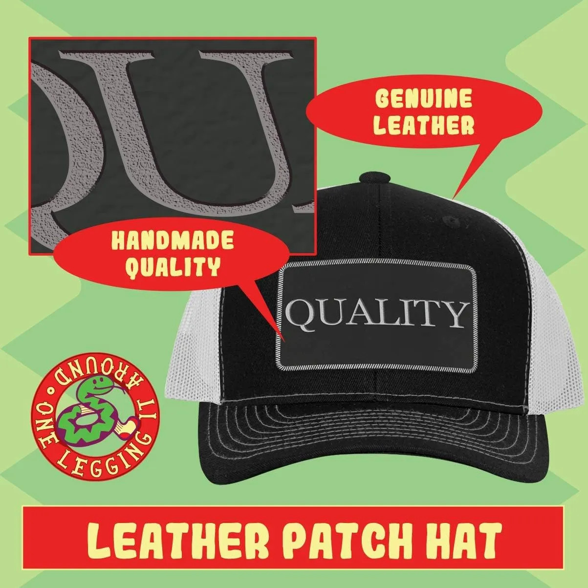Switch Inspector AF - Leather Black Patch Engraved Trucker Hat