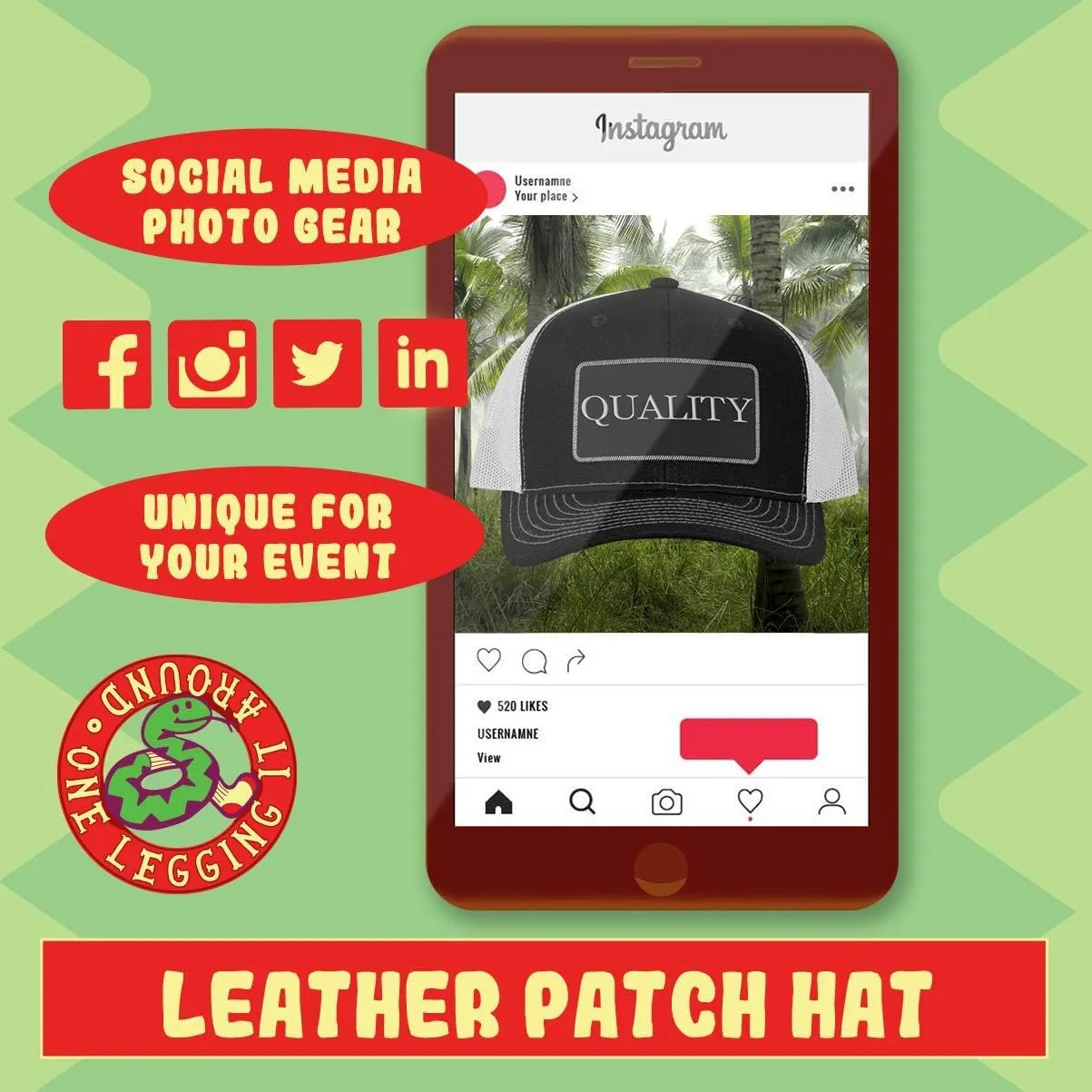 Switch Inspector AF - Leather Black Patch Engraved Trucker Hat