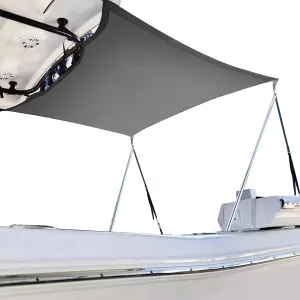 T Top Sun Shade Extension Kit, Boat Sun Shade 800D Polyester Waterproof and UV Resistant Material with Stainless Steel Telescopic Shade Poles, Gray