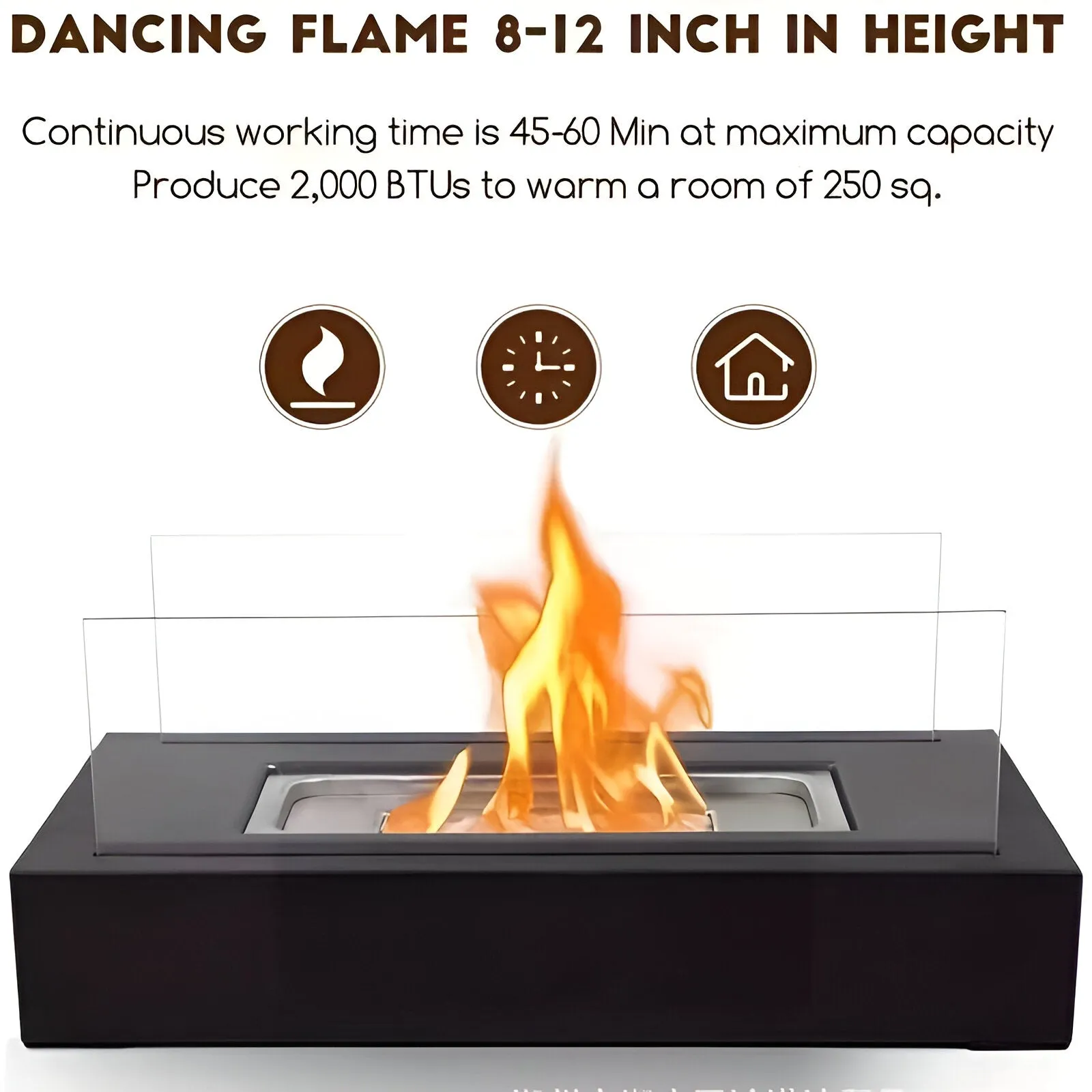 Taavita Table Fireplace - Rectangular Bio-Ethanol Table Fireplace - Fire Pit