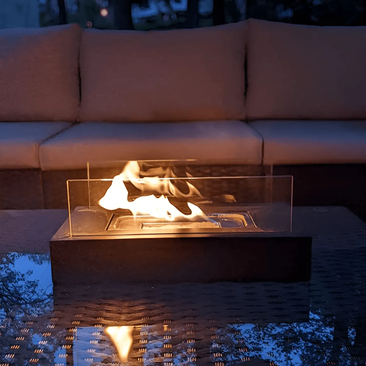 Taavita Table Fireplace - Rectangular Bio-Ethanol Table Fireplace - Fire Pit