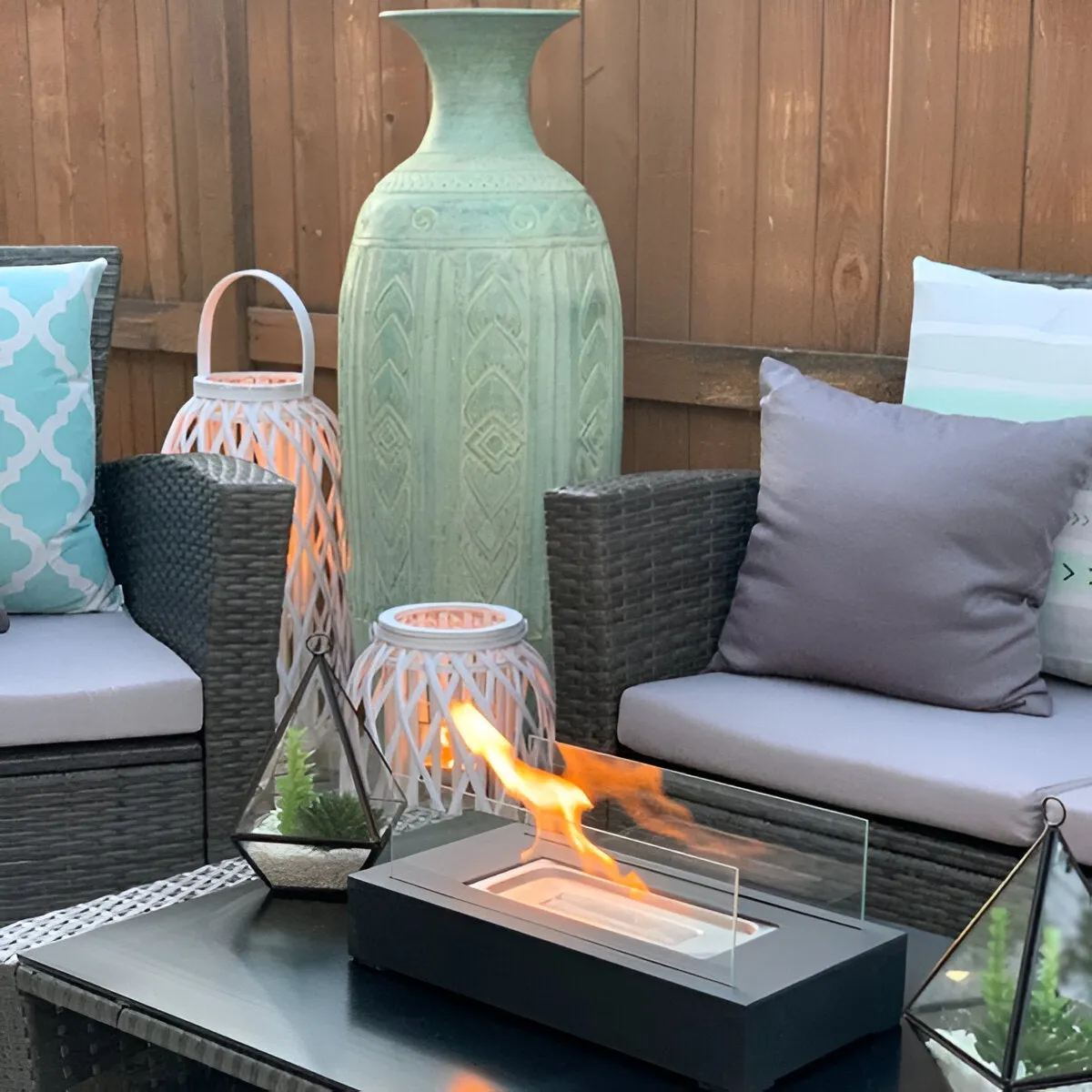 Taavita Table Fireplace - Rectangular Bio-Ethanol Table Fireplace - Fire Pit