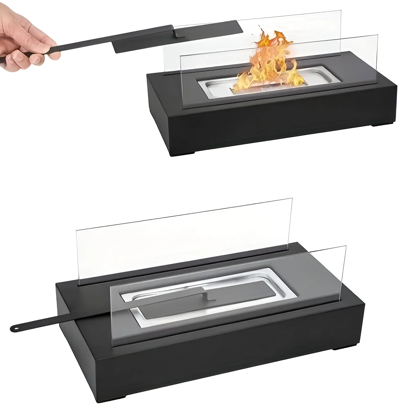 Taavita Table Fireplace - Rectangular Bio-Ethanol Table Fireplace - Fire Pit